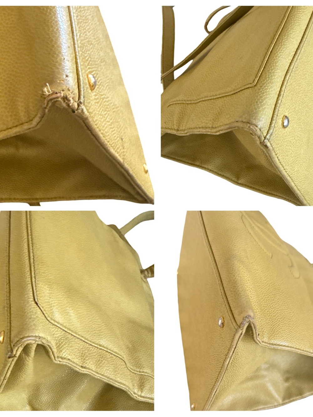 CHANEL CC Caviar Leather Zip Tote Shoulder Gold Beige Large - Picture 12 of 16